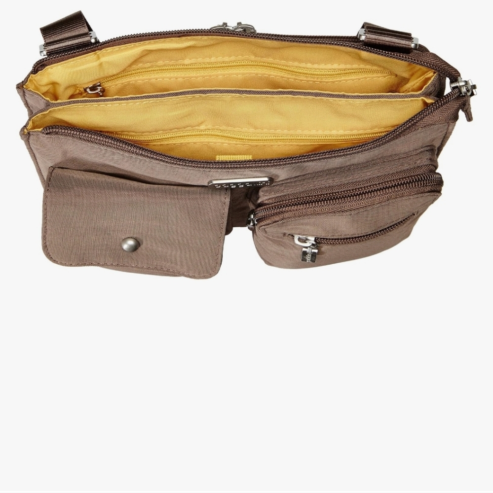 Baggallini Large Brown Nylon Hobo Messenger Crossbody Travel Bag - Picture 13 of 13